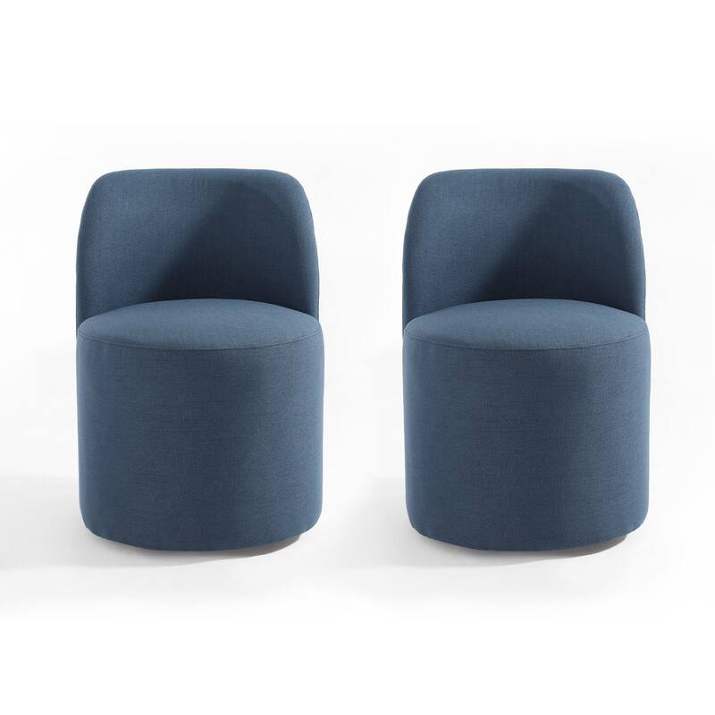 Modern Linen Upholstery Dining Chair Barrel Chair