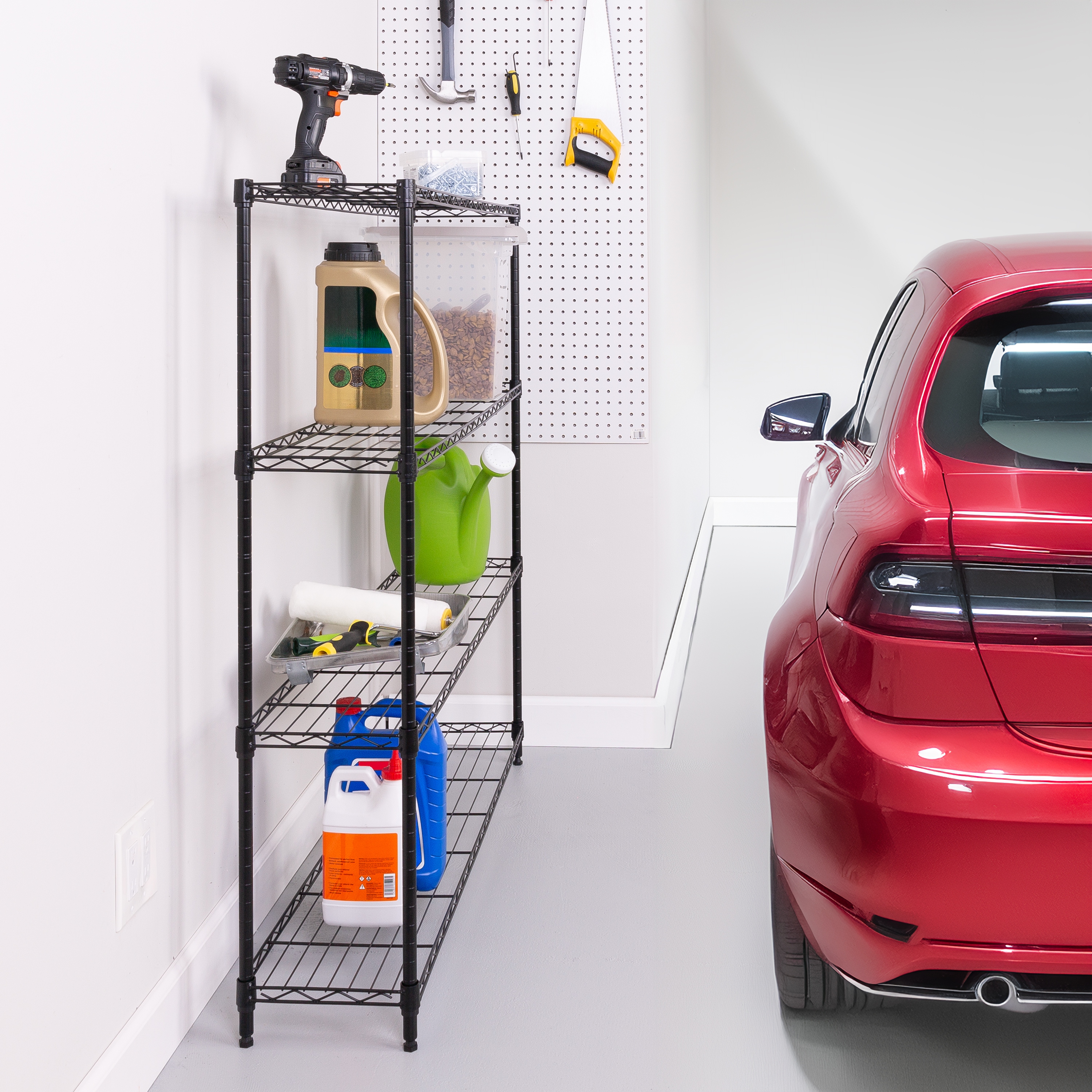 Honey Can Do Black 4 Tier Space Saving Slim 48 H Shelving Unit 48 x 10 x 48 On Sale Bed Bath Beyond 41129346
