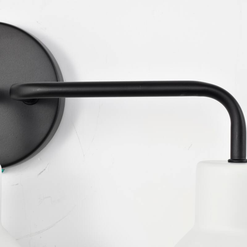 Sloan 3 Light Vanity; Matte Black Finish with White Shade