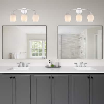 Dita 23 in. 3-Light Polished Nickel Vanity Wall Light for Bathrooms - 5.25