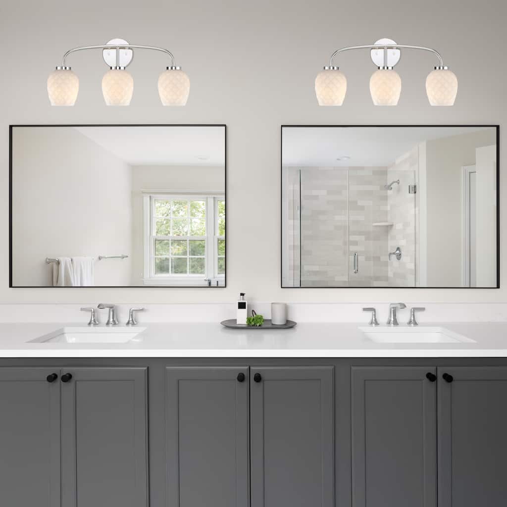 Dita 23 in. 3-Light Polished Nickel Vanity Wall Light for Bathrooms - 5.25