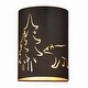 preview thumbnail 1 of 6, Katmai 2 Light Bronze Gold Rustic Bear Tree Flush Wall Sconce - 5-in W x 11-in H x 8-in D Noble Bronze and Brass Gold - 5-in W x 11-in H x 8-in D