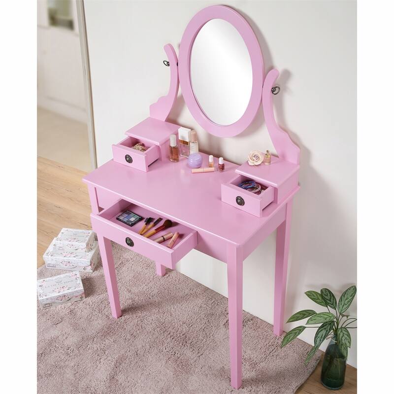 Makeup Vanity Table and Stool Set