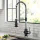 preview thumbnail 74 of 139, Kraus Britt Commercial 3-Function 1-Handle Pulldown Kitchen Faucet KPF-1691 - 22 1/4" Height - SFSMB - Spot Free Stainless Steel/ Matte Black