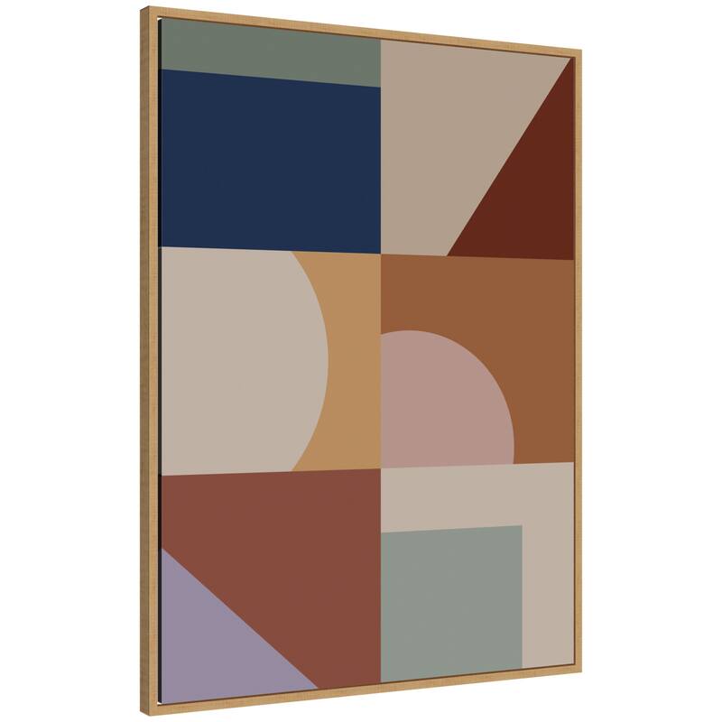 Kate and Laurel Modern Bohemian Pattern 1 by The Creative Bunch Studio Framed Canvas Wall Art Print - 28 x 38 - Brown