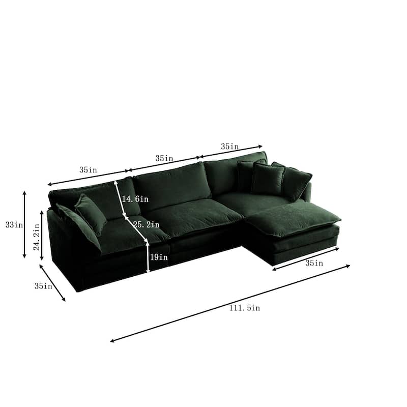 Cloud Chenille Upholstered Modular Sectional Sofa with DIY Combination Design