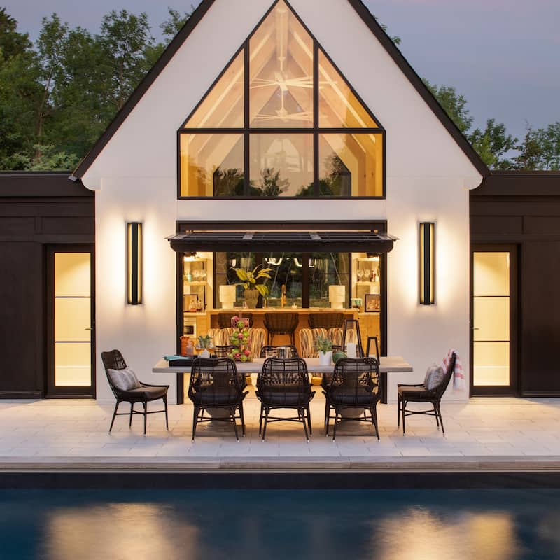 Black Modern/Contemporary LED Outdoor Wall Lantern Sconce