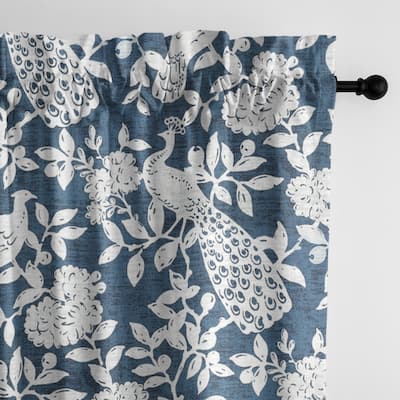 Lark Navy Pole Top Drapery Panel - Pair - N/A