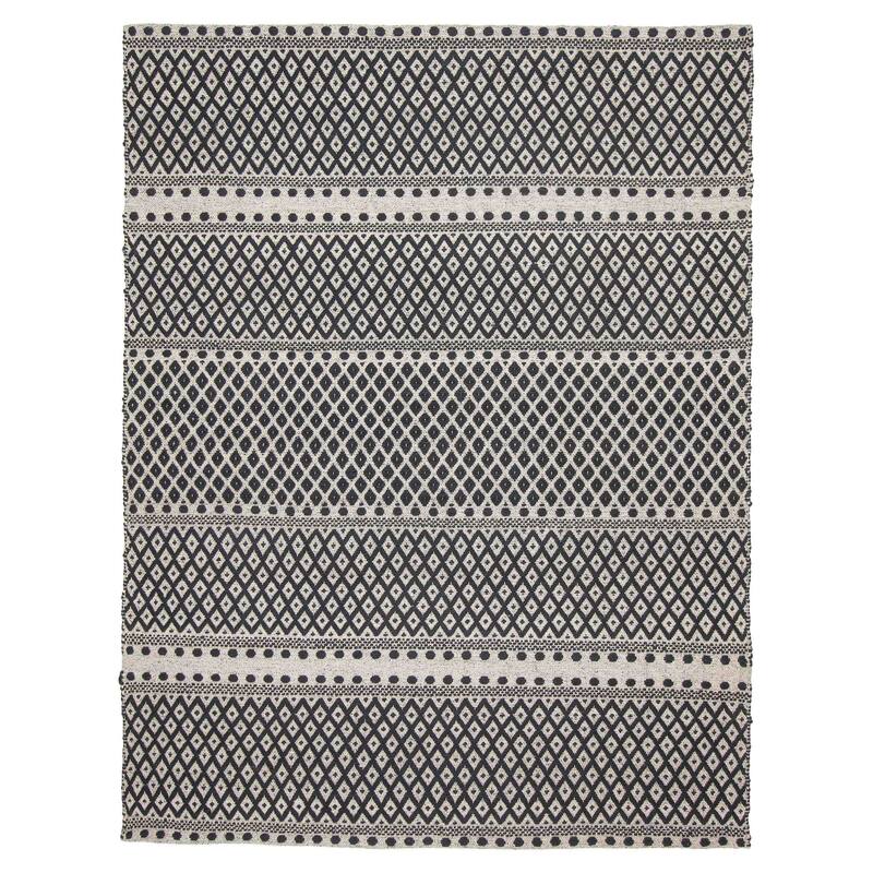 ECARPETGALLERY Hand Tufted Sienna Black Wool Rug - 5'7 x 7'4 - Black - 5'7 x 7'4