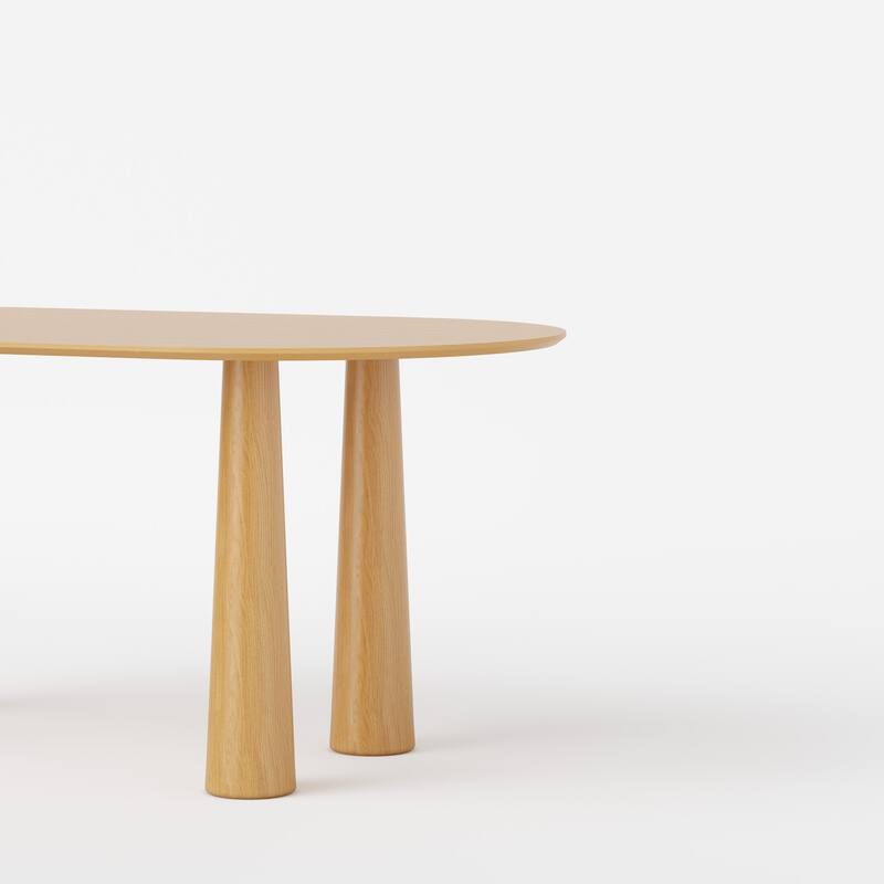 Dovelina 67" Oval Black Dining Table - Sturdy Tapered Legs for 6 People