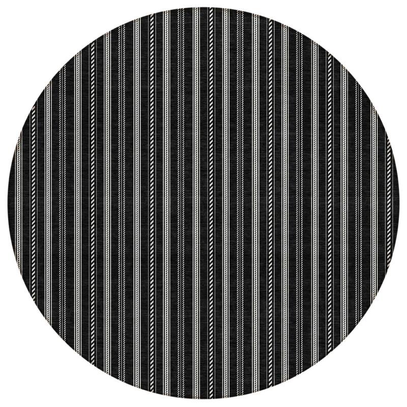 HomeRoots Striped Transitional Rectangle Outdoor Rug