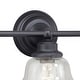 preview thumbnail 8 of 6, Huntley 3-Light 24 in. W Oil Rubbed Bronze Bathroom Vanity Lighting Fixture, Clear Seeded Schoolhouse Glass, LED Compatible