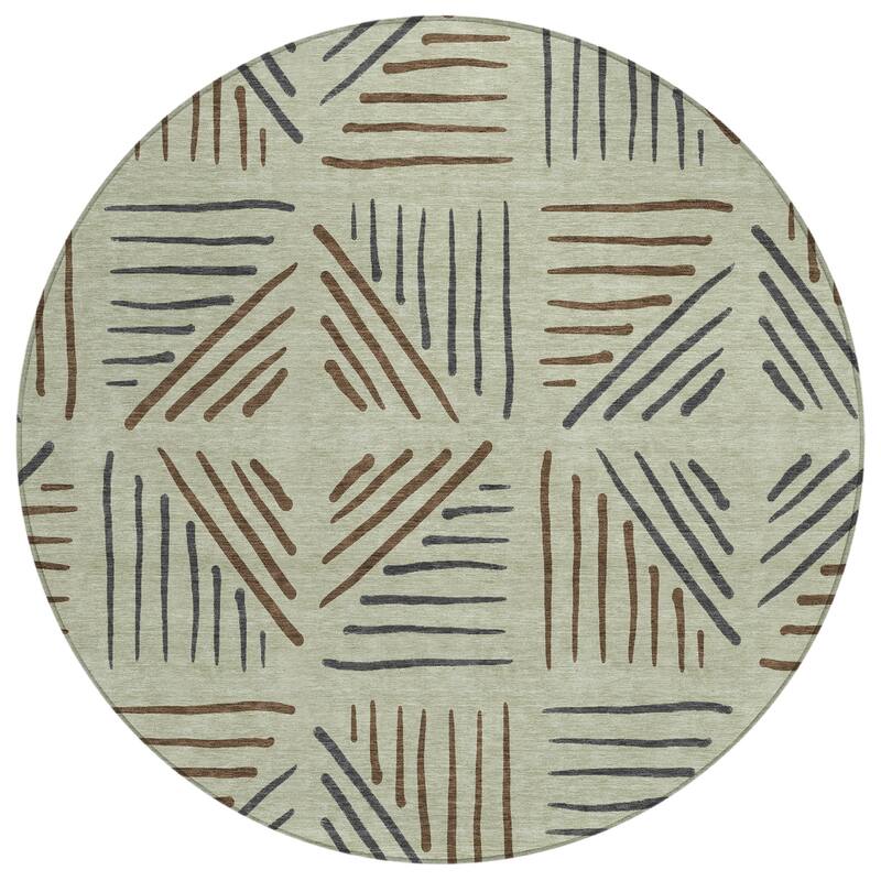 Machine Washable Indoor/ Outdoor Geo Dia Chantille Rug