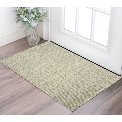 HomeRoots Striped Lodge Rectangle Area Rug - 36.00 in. x 24.00 in. x 0.40 in.
