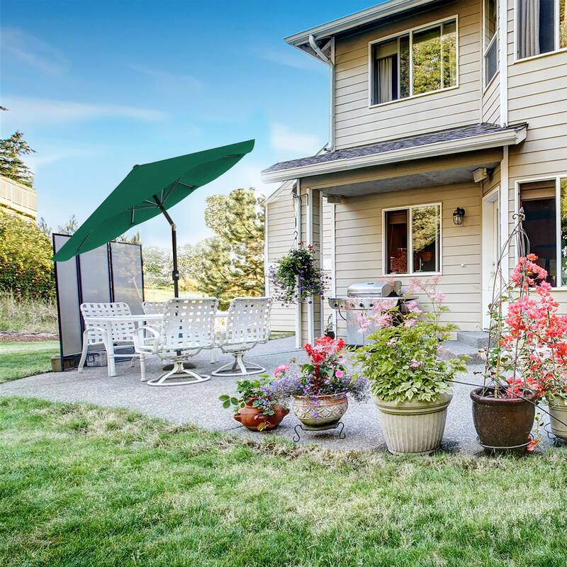 Pure Garden 10 ft Patio Umbrella with Auto Tilt and Hand Crank