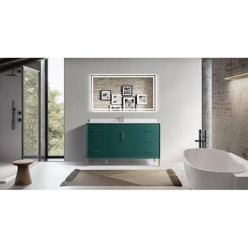 VSD Freestanding Shaker Bathroom Vanity with Cultured Marble Sink