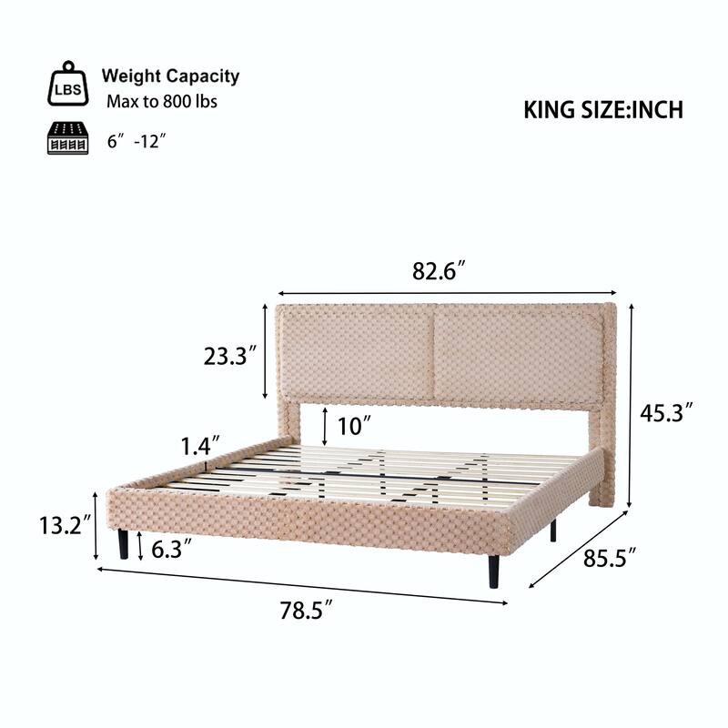 Simple Modern White Plush Soft Bed - Comfortable Backrest for Bedroom