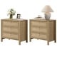 preview thumbnail 2 of 37, Set of 2 Farmhouse Style Nightstands with 3 Drawers