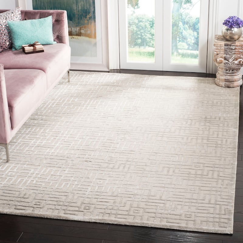 SAFAVIEH Couture Hand-knotted Tibetan Sadhana Modern Wool Rug - 8' x 10' - Grey