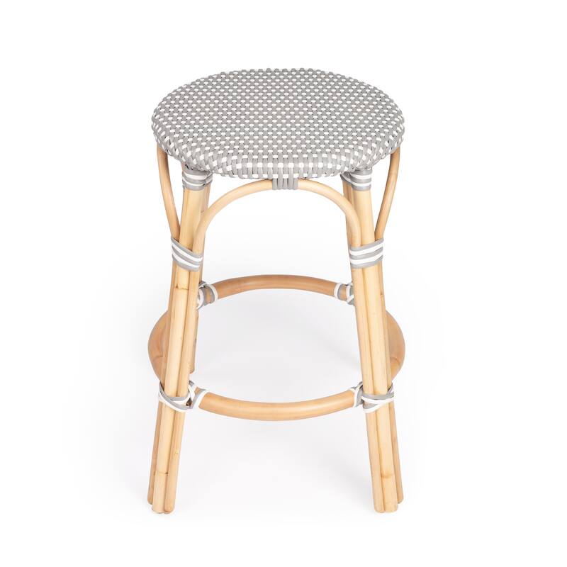 Tobias 24" Rattan Round Counter Stool