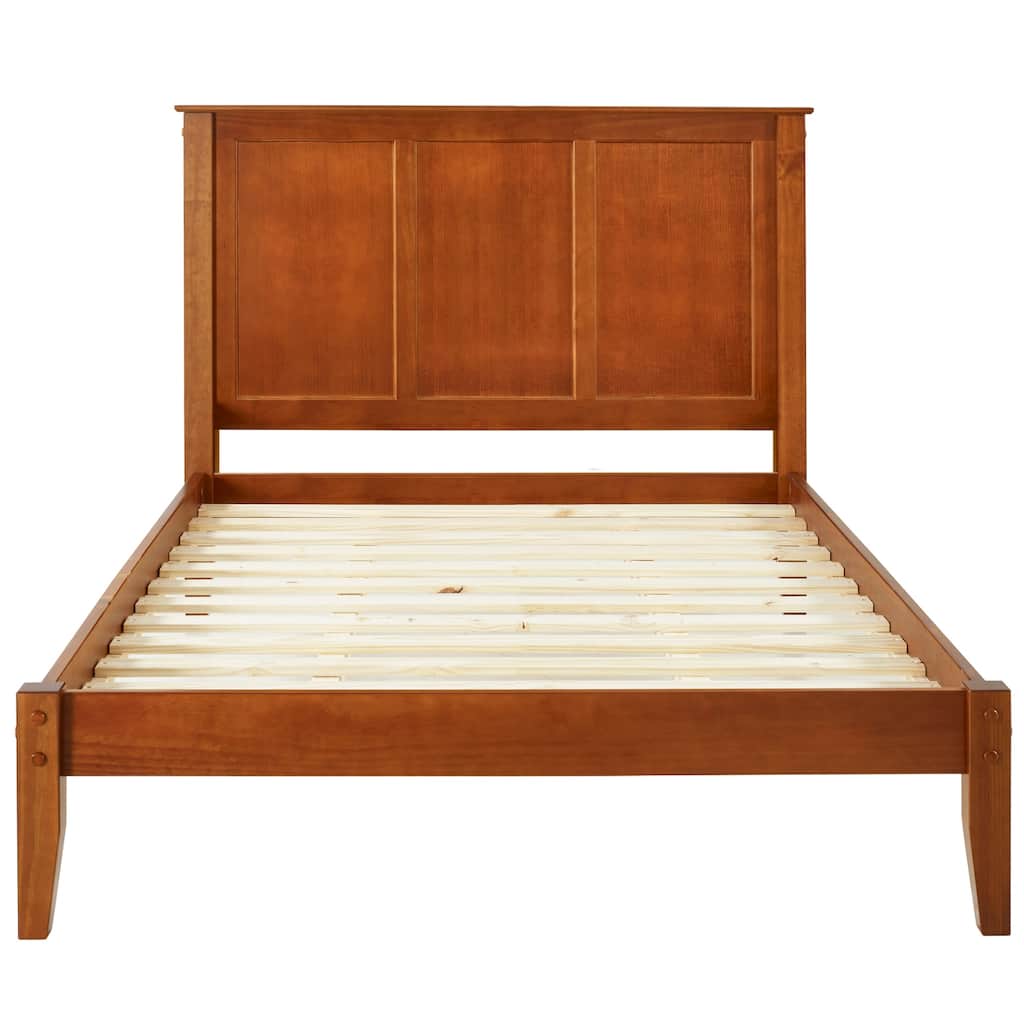 Vintage Shaker Platform Bed - Solid Wood, No Box Spring, Slatted Foundation (Queen)