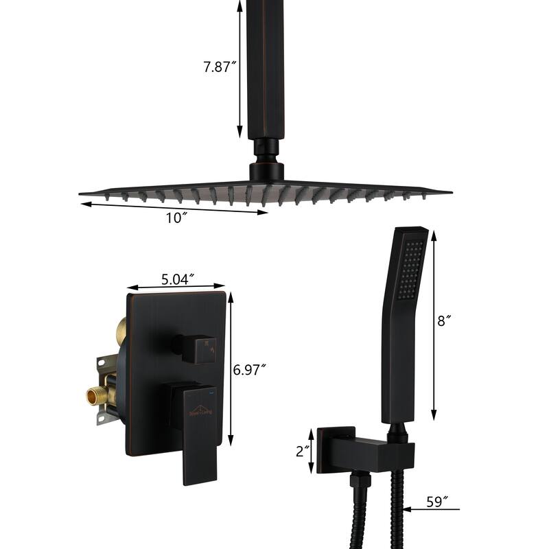 2-Function 10/12/16 In Ceiling Mounted Shower System
