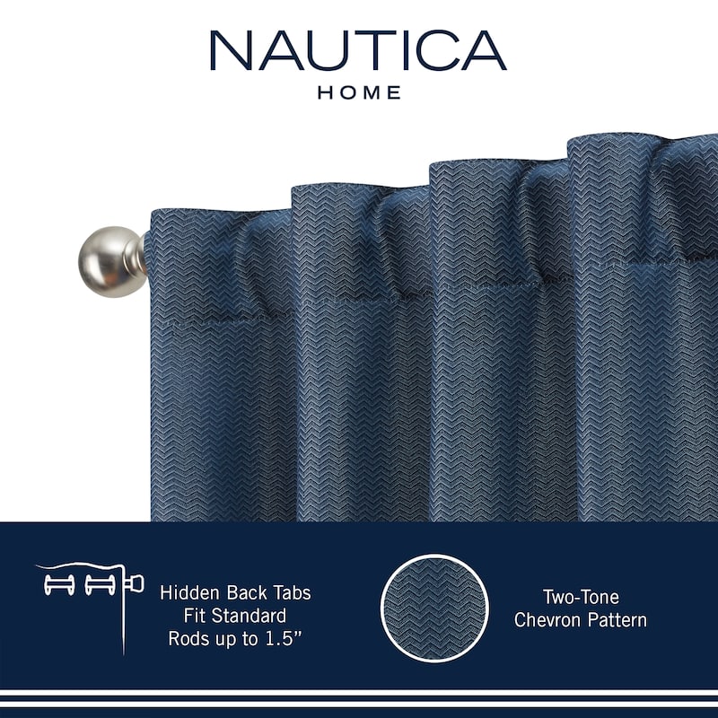 Nautica Virginia Ultimate Blackout Back Tab Window Curtain Panel Pair