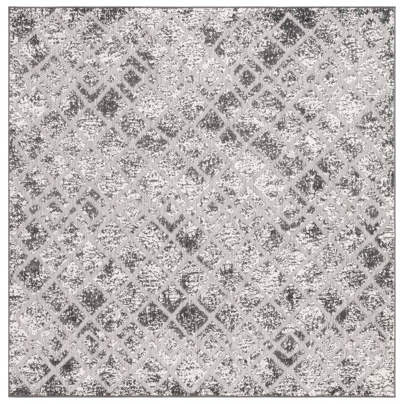 SAFAVIEH Cottage Ioli Transitional Indoor/Outdoor Rug - 6'7" Square - Grey