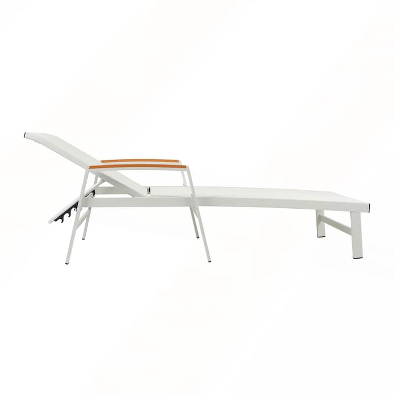 Aluminum Frame Mesh Seating Adjustable Chaise Lounge