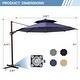 preview thumbnail 19 of 35, Luxury Patio Cantilever Umbrella with Round Double Top