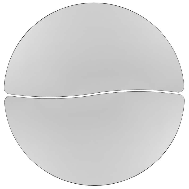 2 Piece Mobile 47.5" Circle Flexible Grey Adjustable Activity Table Set