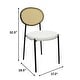 preview thumbnail 14 of 92, Leisuremod Euston Modern Velvet/Leather Dining Chair - Minimalist Wicker Back Accent Chair for Home Living Room & Kitchen