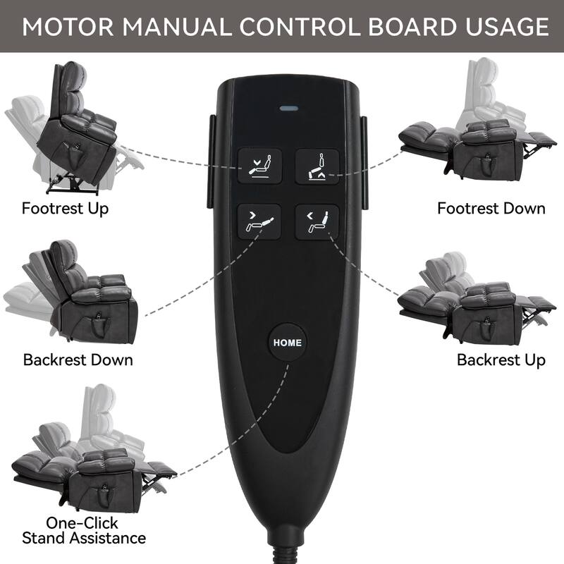 Leatheraire Heat Massage Dual Motor Infinite Position Up to 350 LBS Large Electric Power Lift Recliners with Hidden Cup Holders