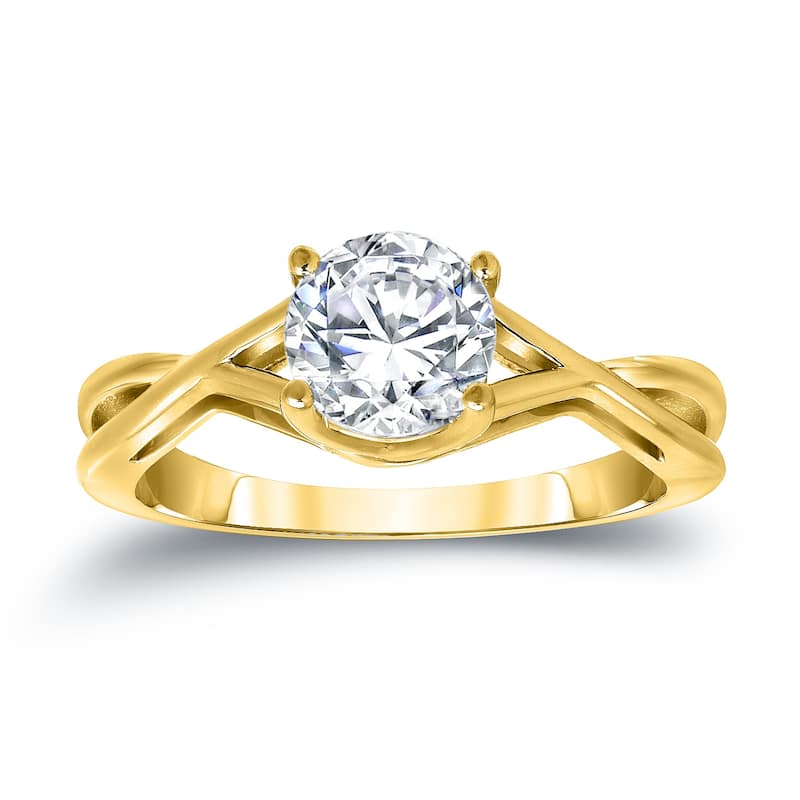 Auriya 14k Gold 1ctw Twisted Solitaire Diamond Engagement Ring (F-G, I1-I2)