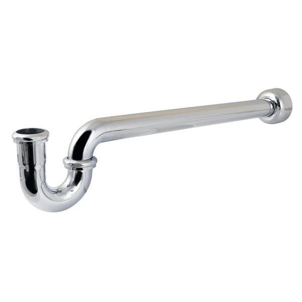 slide 1 of 1, Kingston Brass Trimscape 1-1/2 Inch Decor P-Trap with High Box Flange, 24 Inch Length, 18 Gauge Polished Chrome