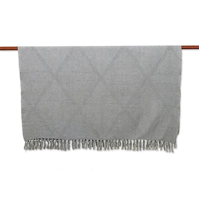 Novica Handmade Grey Desire Cotton Throw