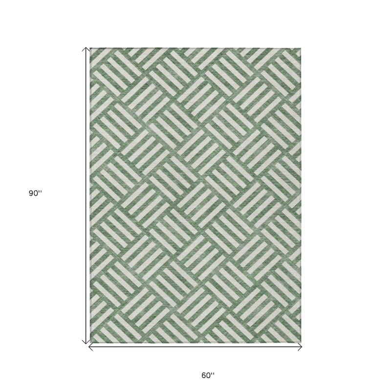 HomeRoots Geometric Transitional Rectangle Outdoor Rug