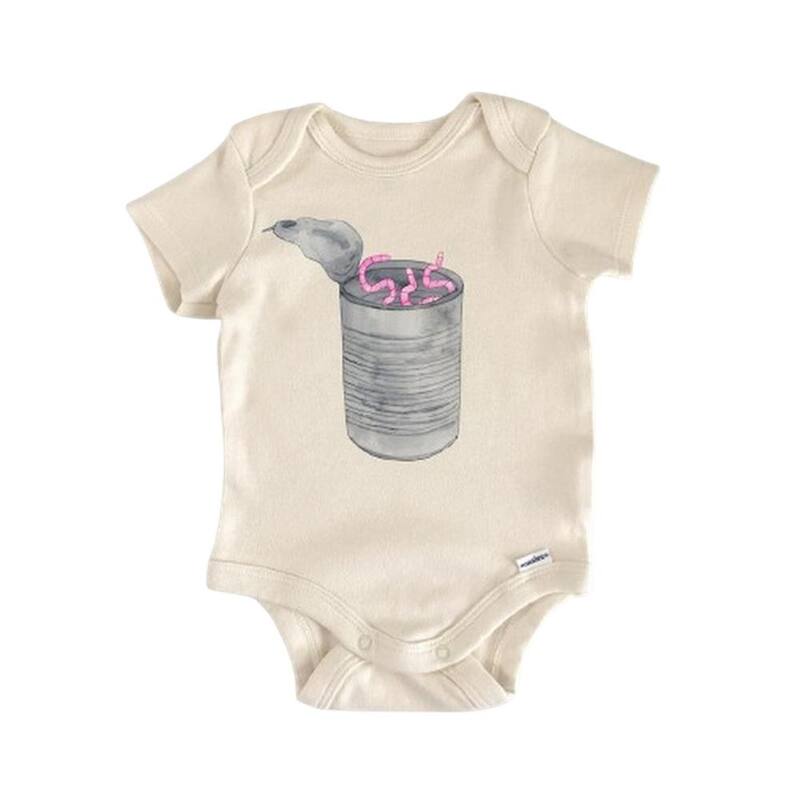 Can of Worms Fishing - Baby Boy Girl Clothes Infant Bodysuit Funny Cute Newborn