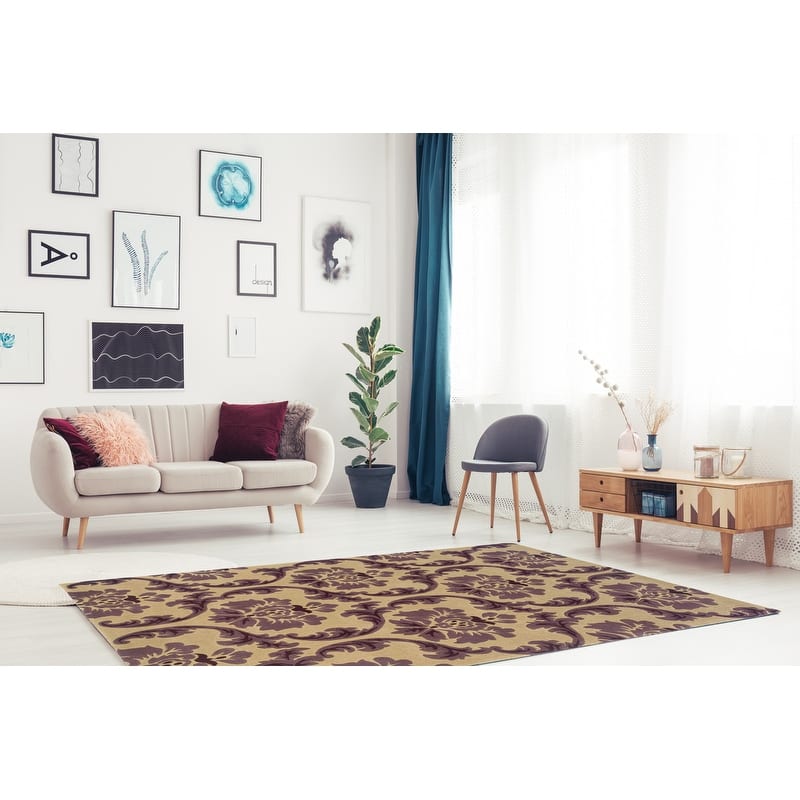 Hand Tufted Rich Damask Rug Collection