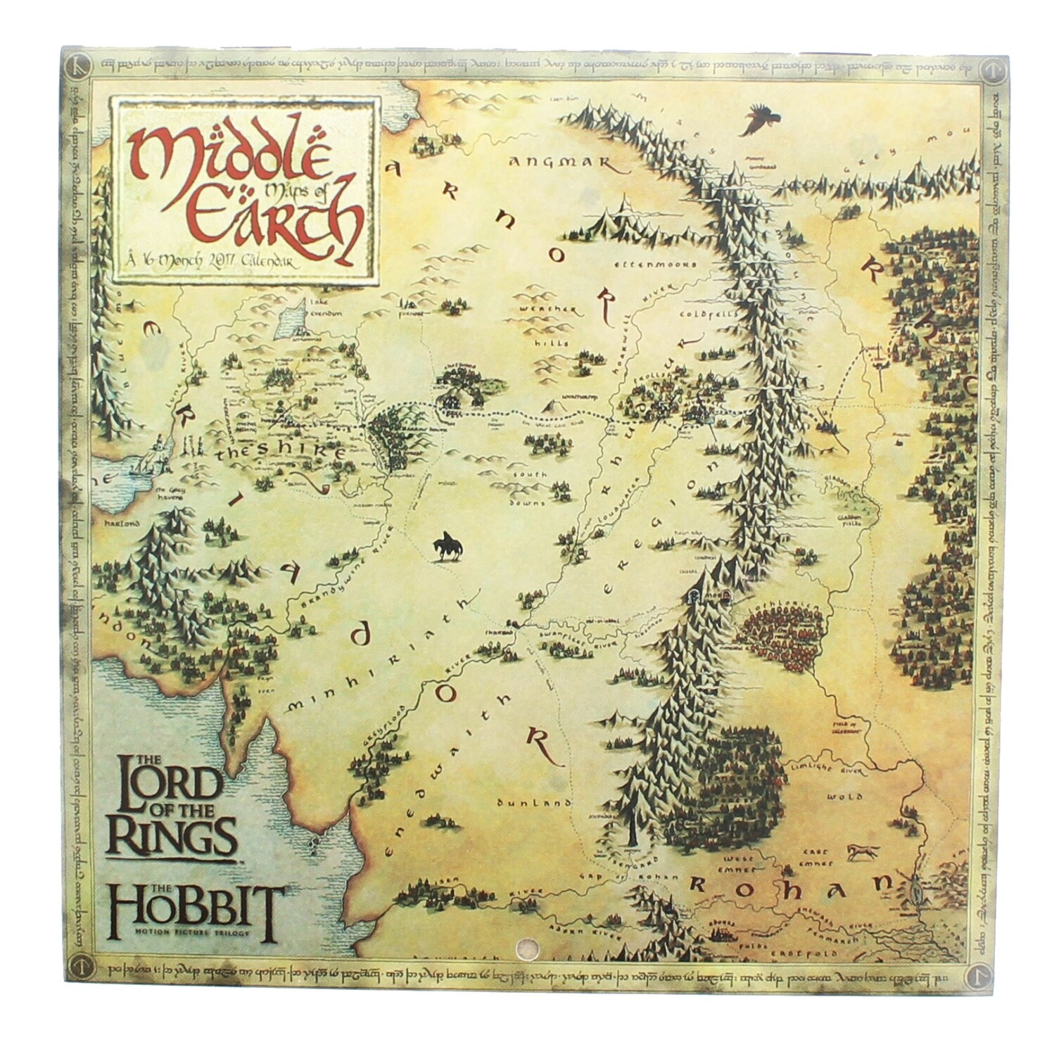 Shop Lord Of The Rings Middle Earth Maps 2017 Mini Wall Calendar