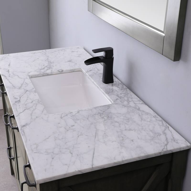 Altair Maribella Single Bathroom Vanity Set and Carrara White Countertop without Mirror