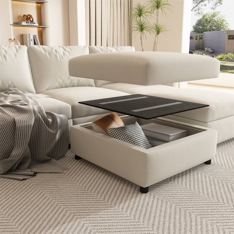Modern Large Sectional Sofa,U-Shape Modular Sectional Couch w/Storage
