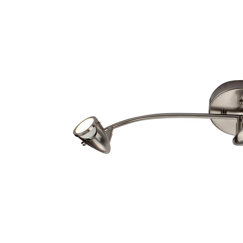 3 Light LED Flush Mount Ceiling and Wall light in Brushed Nickel