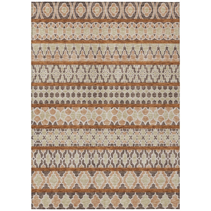 Machine Washable Indoor/ Outdoor Chantille Boho Stripe Rug