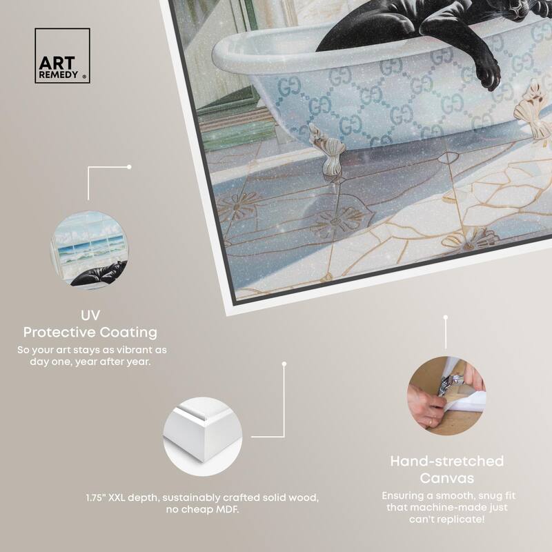 Panther Arch Bathroom Glam Canvas by Art Remedy