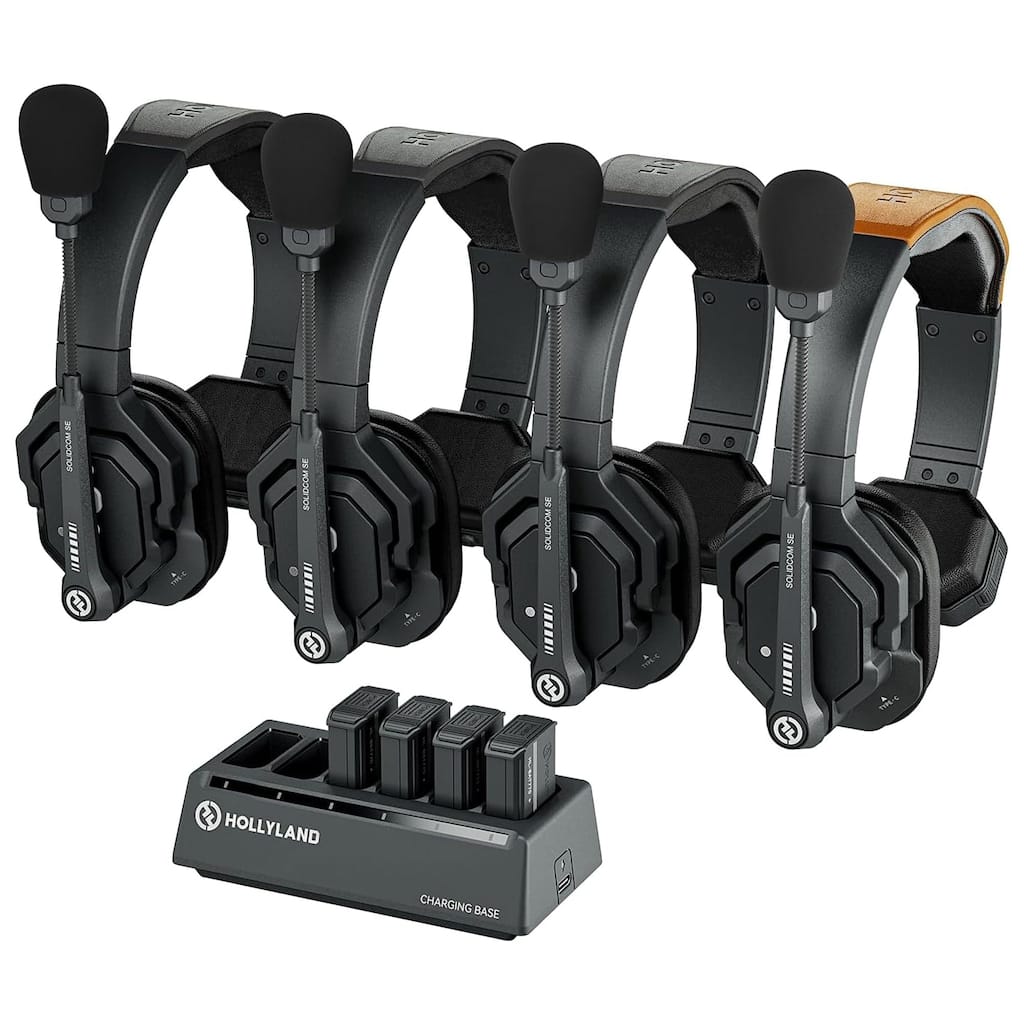 Hollyland Solidcom SE Global 4S 4-Person Full-Duplex Single-Ear Noise Canceling Headset Intercom System (2.4 GHz)