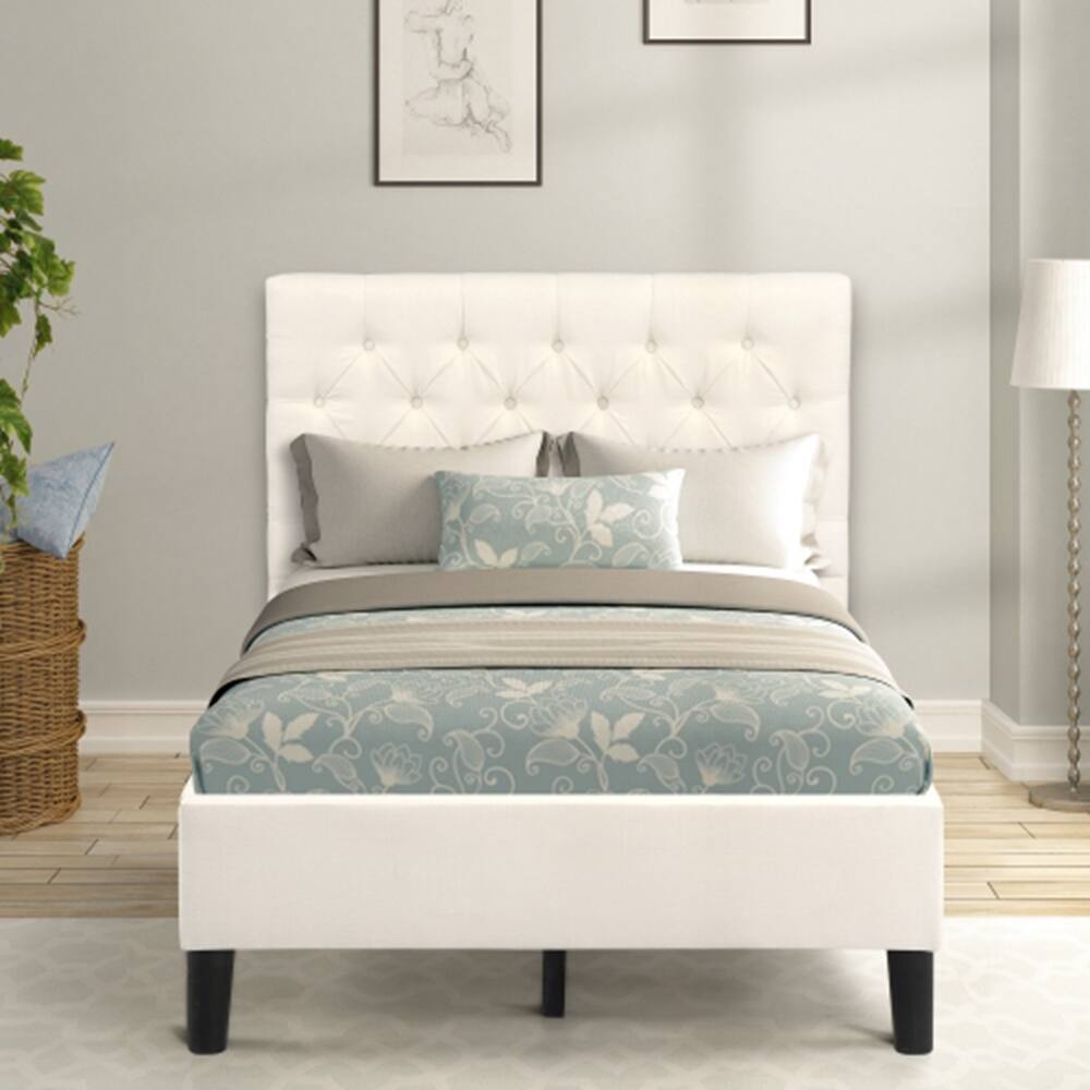 Mordern Upholstered Linen Platform Bed