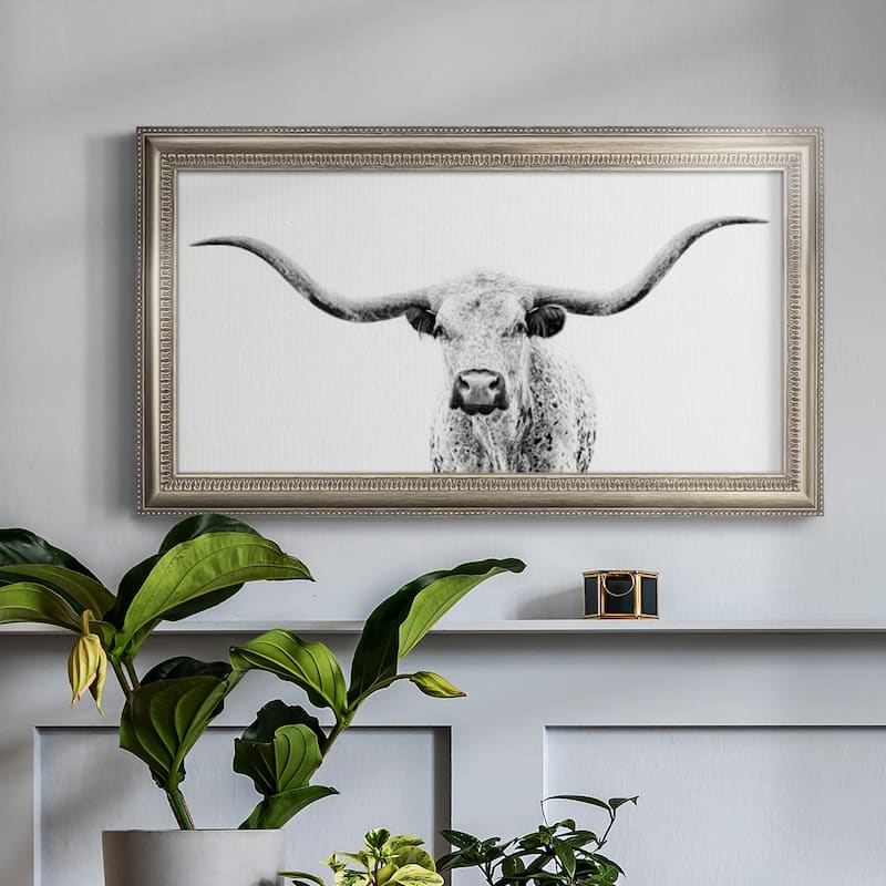 Longhorn Gaze Premium Framed Canvas- Ready to Hang