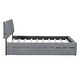 preview thumbnail 19 of 24, Eye-catching Design Teddy Fleece Upholstered Platform Bed with Twin Trundle, LED Light, Full Size