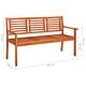 preview thumbnail 11 of 10, vidaXL 3-Seater Patio Bench with Cushion 59.1" Solid Eucalyptus Wood - 59.1" x 23.6" x 35"